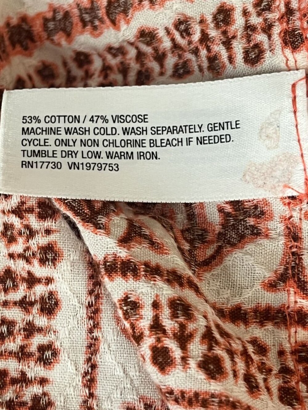 Knox Rose Dress XS Babydoll Boho Mini Rust Print - Picture 4 of 9